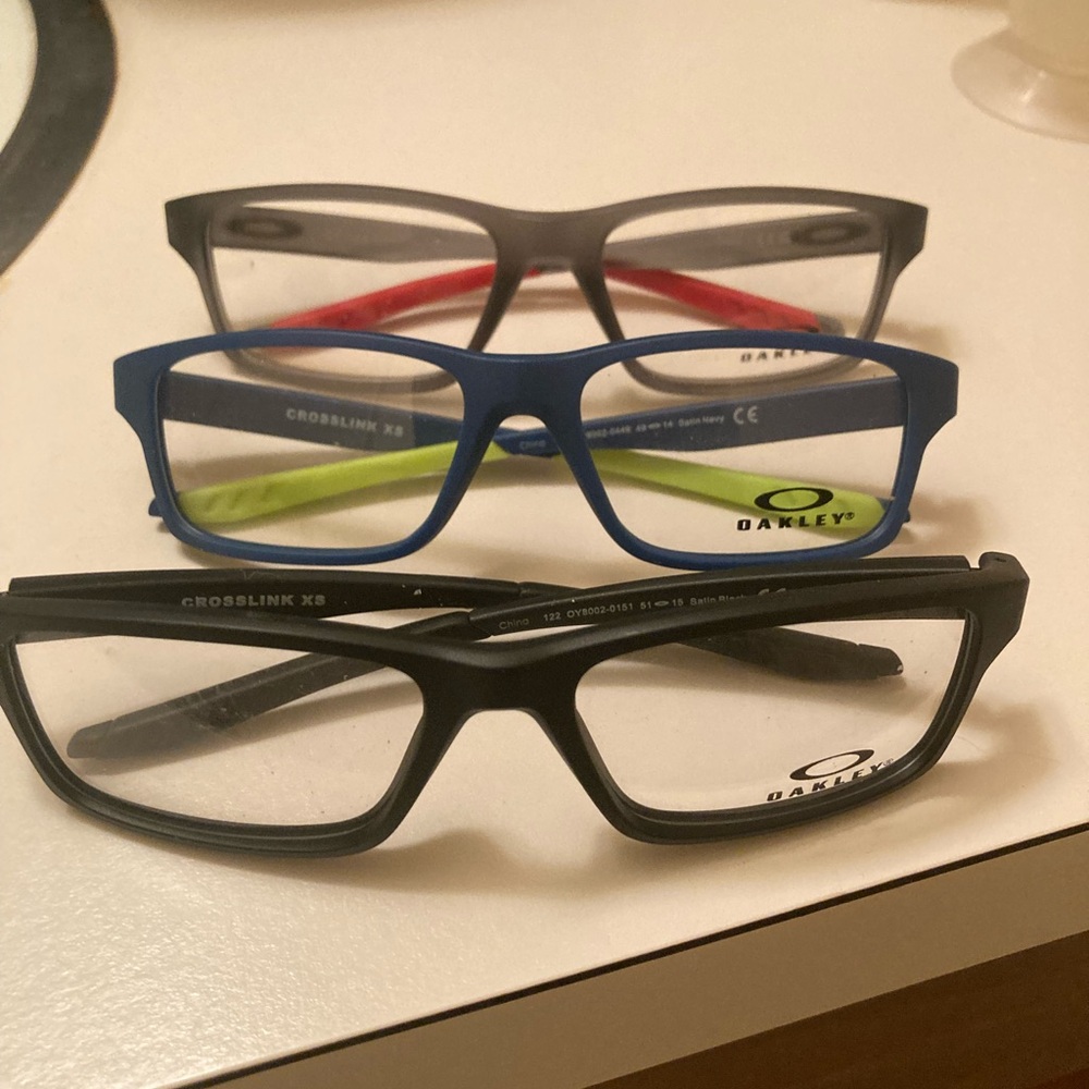Oakley Crosslink XS Eyeglass Frames - Black, Blue, Gray
